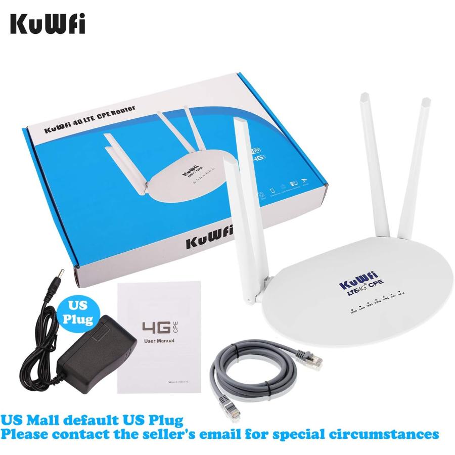 特別オファー KuWFi 4G LTE Card CA 300Mbps Antennas MX[Not Routers WiFi for SIM  Router Non-Detachable 4pcs Wireless with with Slot Internet Unlocked USA  for Ver モバイルルーター