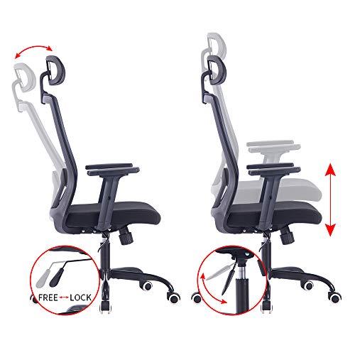 【並行輸入品】Sidanli椅子 イス オフィスチェア ブラクメッシュチェア デスクチェア 勉強 事務 テレワーク適用 黒 Sidanli Bl_4