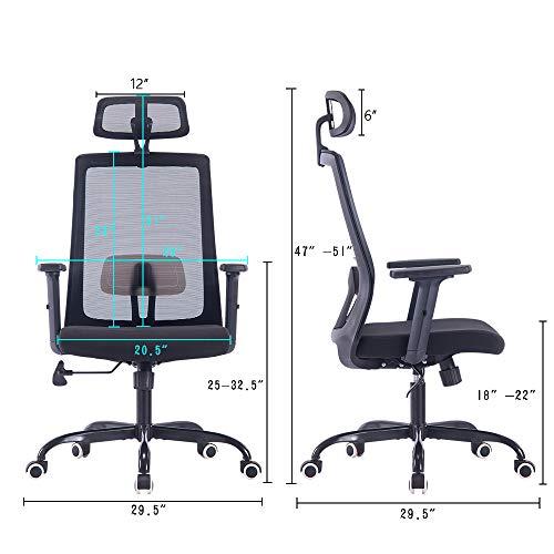 【並行輸入品】Sidanli椅子 イス オフィスチェア ブラクメッシュチェア デスクチェア 勉強 事務 テレワーク適用 黒 Sidanli Bl_7