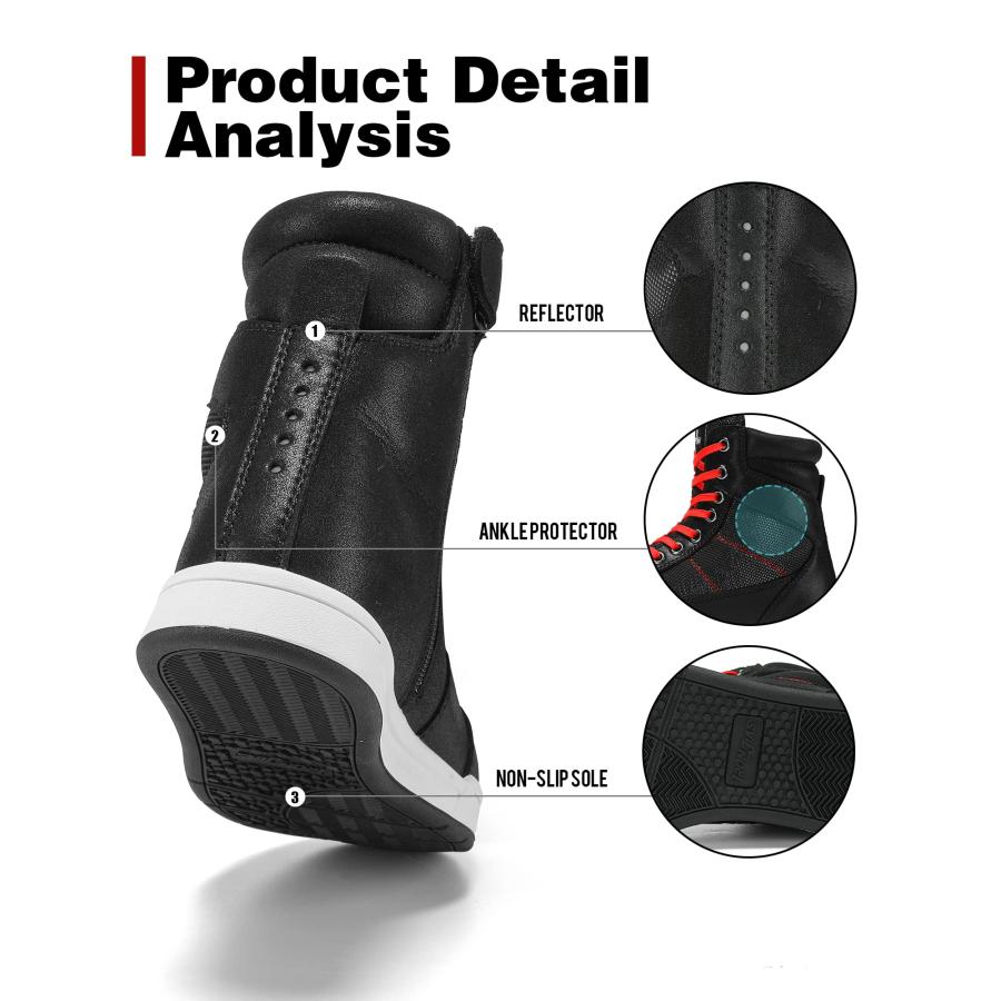 並行輸入品】[BORLENI] バイクブーツ プロテクター付き オールシーズン 