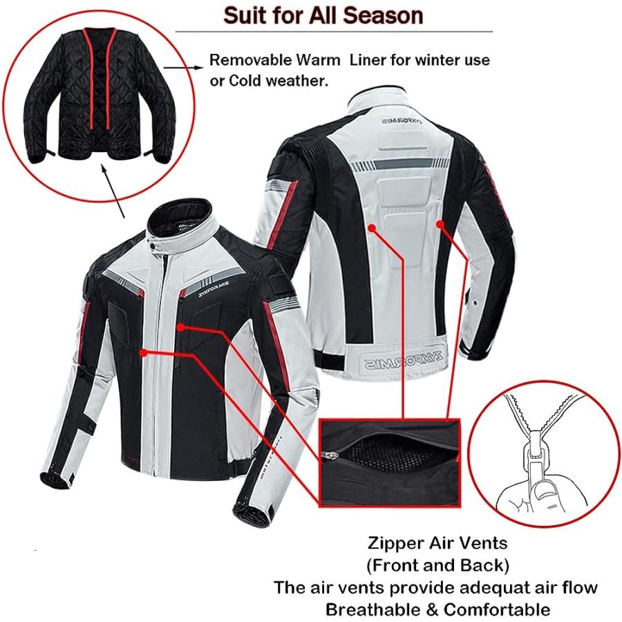 並行輸入品】[Zyxformis] バイク用ジャケット オールシーズン 透湿防水