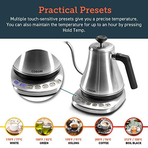 COSORI Electric Gooseneck Kettle with 5 Variable Presets, Pour Ov 並行輸入品｜import-tabaido｜08