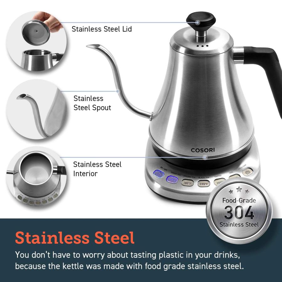 COSORI Electric Gooseneck Kettle with 5 Variable Presets, Pour Ov 並行輸入品｜import-tabaido｜10