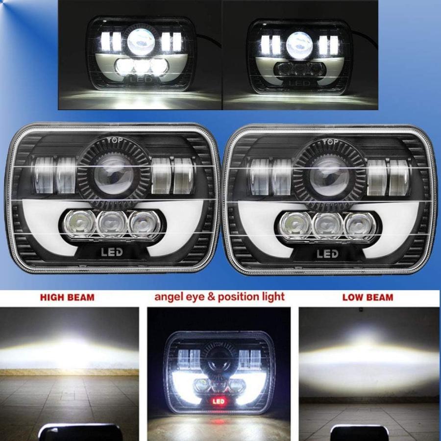 並行輸入品】7x6 5x7インチ LEDヘッドライト DRL & アンバー シボレー