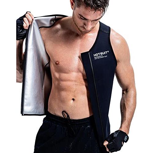 【並行輸入品】HOTSUIT Full Zipper Heavy Sauna Vest for Men， No Smell and Machi
