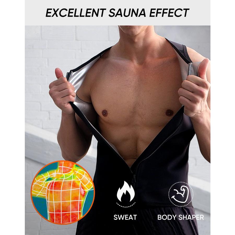 【並行輸入品】HOTSUIT Full Zipper Heavy Sauna Vest for Men， No Smell and Machi