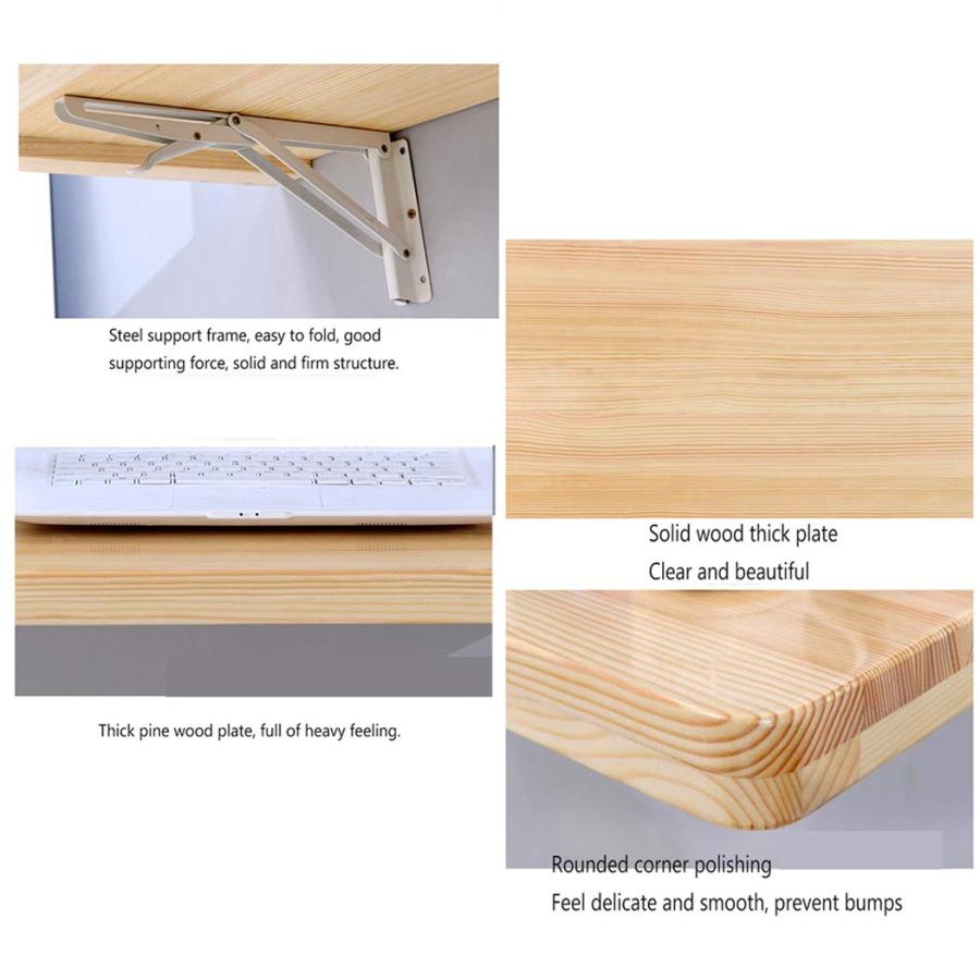 【並行輸入品】ZYFA Wall Mounted Table fold，Solid Pine Wood Bar Workbench Study_6