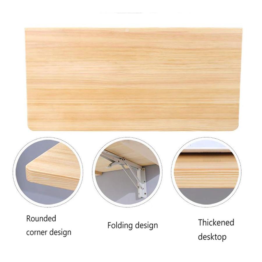 【並行輸入品】ZYFA Wall Mounted Table fold，Solid Pine Wood Bar Workbench Study_9