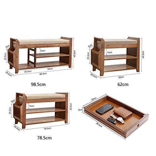 【並行輸入品】Change Shoe Bench Bamboo with Drawer Multi Layer Household Doorw_4