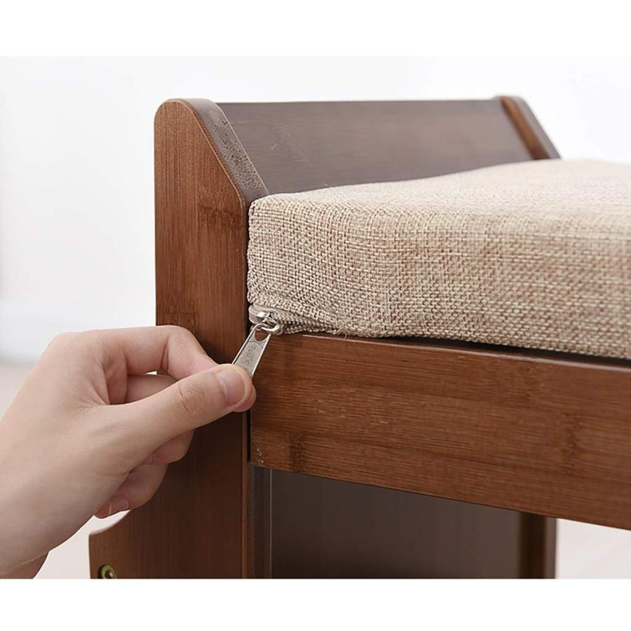 【並行輸入品】Change Shoe Bench Bamboo with Drawer Multi Layer Household Doorw_9