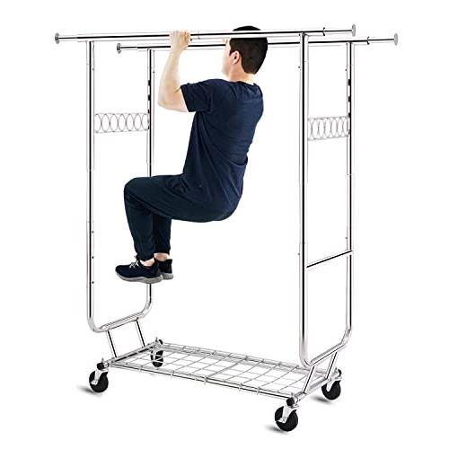【並行輸入品】HOKEEPER ハンガーラック パイプハンガーラック 耐荷重275KG 業務用 大容量 収納ラック 物干し スタンド 洋服ハンガの画像