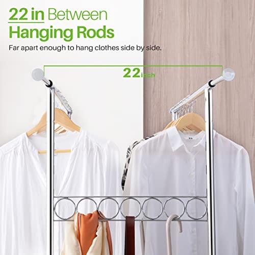 【並行輸入品】HOKEEPER ハンガーラック パイプハンガーラック 耐荷重275KG 業務用 大容量 収納ラック 物干し スタンド 洋服ハンガの画像