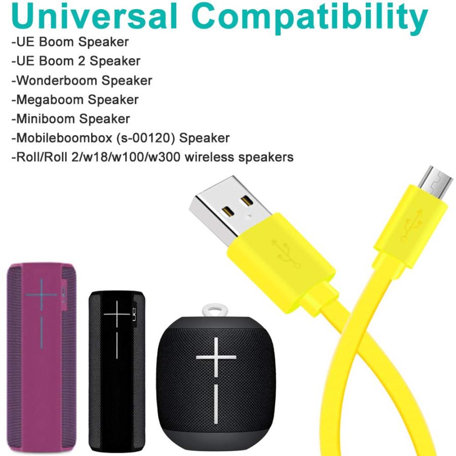 SCOVEE USB充電器 Logitech UE Boomスピーカー用 2個パック Micro USBケーブル 充電コード Ul 並行輸入品｜import-tabaido｜10