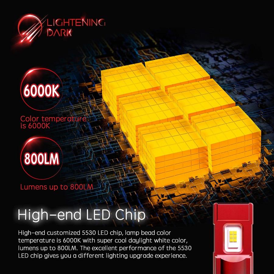 【並行輸入品】LIGHTENING DARK 880 LED Fog Light Bulb 893 890 DRL 5530 Chips 28 並行_4