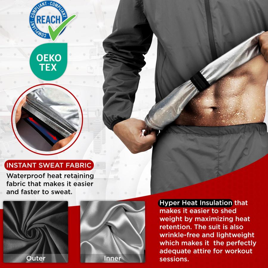 【並行輸入品】RDX Sauna Suit Full Body Heat Sweat Suit， REACH OEKO TEX 100 CER_6