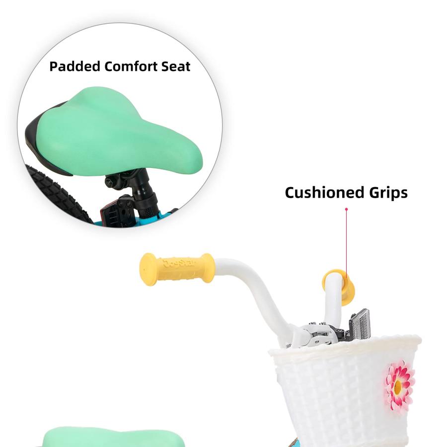 【並行輸入品】JOYSTAR 16インチ キッズバイク 4 5 6 7 歳の女の子向け 子供用自転車 トレーニングホイール付き 4   7歳 8 | ブランド登録なし | 08