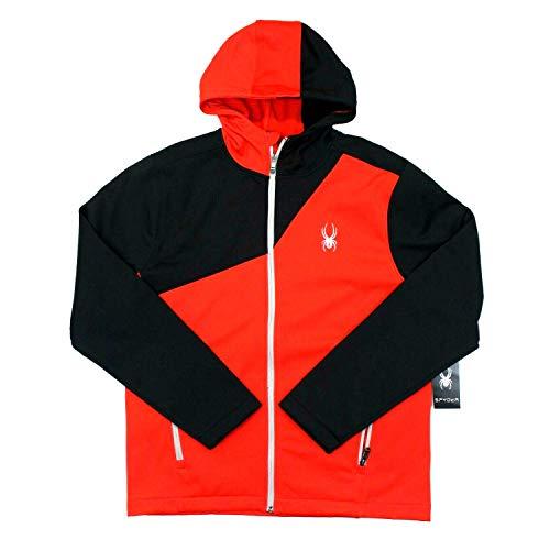 【並行輸入品】Spyder Hydroweb ソフトシェル フード付きフルジップジャケット メンズ サイズ M (レーサーレッド、ブラック) S