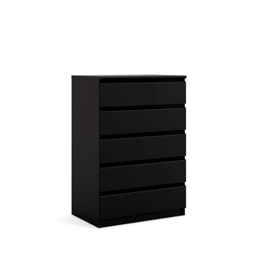 チェスト　ブラック 並行輸入品】Tvilum チェスト 5段 ブラックマット Tvilum, Handle free