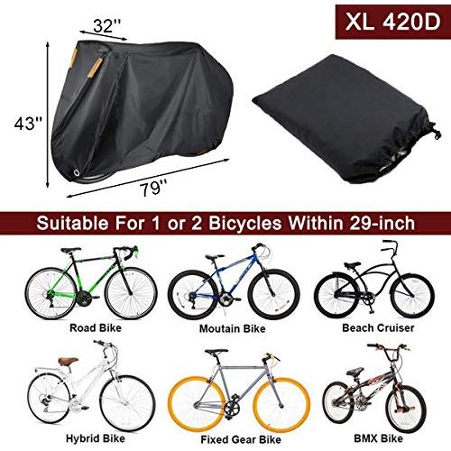 【並行輸入品】Szblnsm バイクカバー 1/2/3台用 アウトドア 防水 自転車カバー 420D 高耐久 リップストップ 素材 あらゆるタイの画像