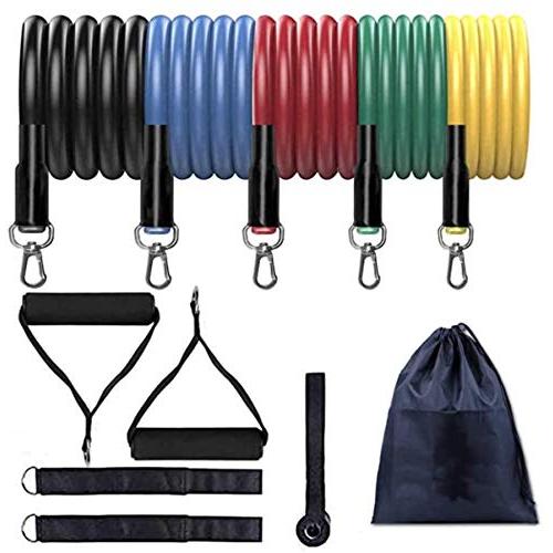 【並行輸入品】BANDS Batilo 抵抗セット 11点セット 10〜100ポンド 抵抗エクササイズセット ヨガ ピラティス 腹筋 フィットネの画像