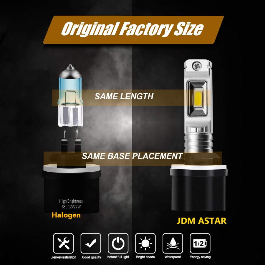 【並行輸入品】JDM ASTAR 9G2 超高輝度ハイパワー 880 LED フォグライト電球 ゴールデンイエロー JDM ASTAR 9G2
