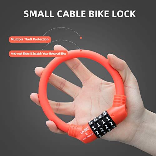 【並行輸入品】ROCKBROS 自転車ロックケーブル 軽量自転車ロック コンビネーション付き 小型自転車ケーブルロック 盗難防止 自転車ホイールの画像