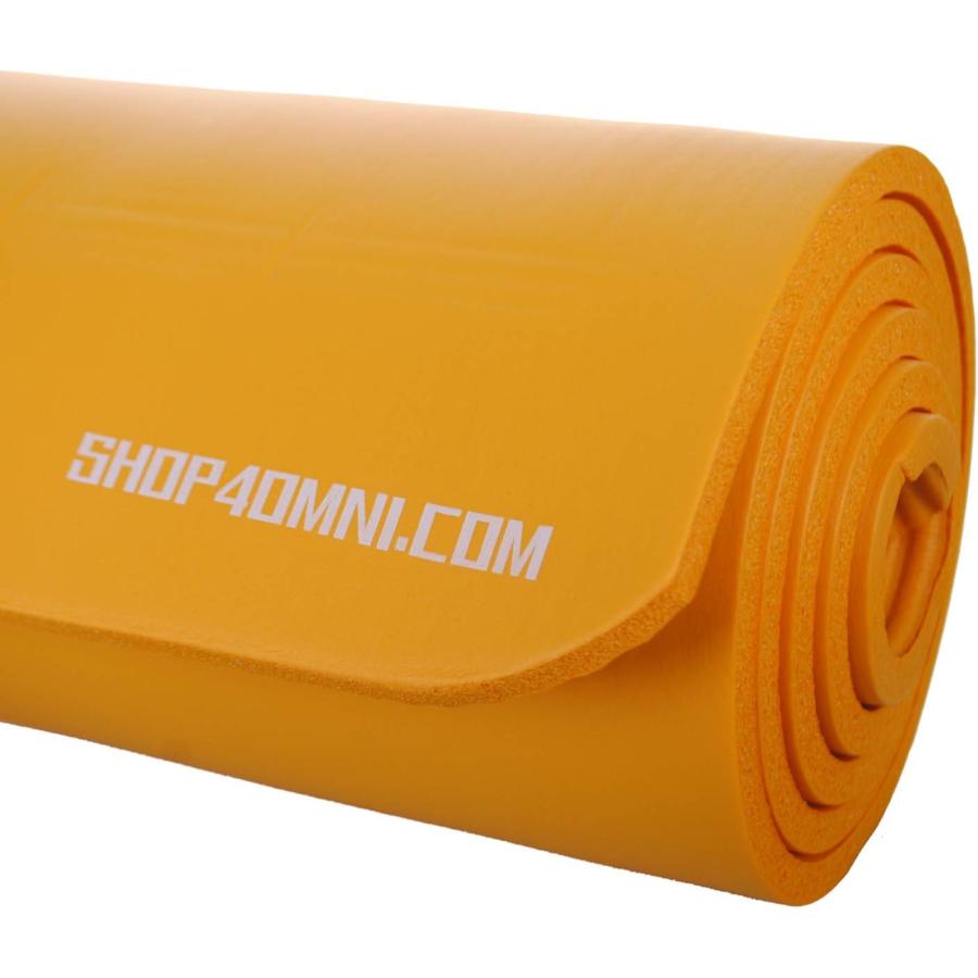 【並行輸入品】Shop4Omni ヨガマット 72インチ x 24インチ - 極厚エクササイズマット - 持ち運び用ストラップ付き イエロー　並