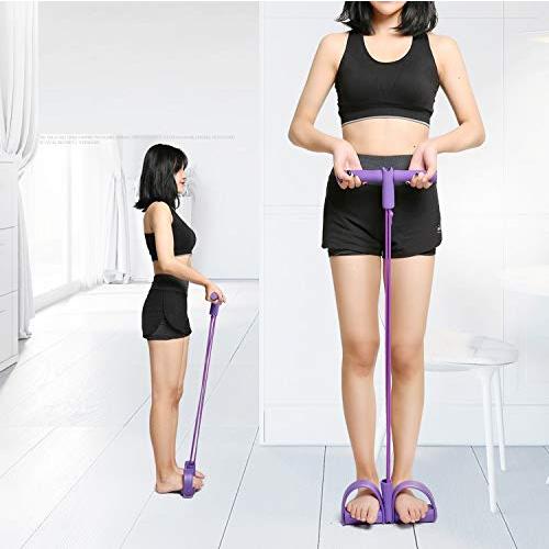 【並行輸入品】Elonglin Pedal Resistance Band, 4 Tube Sit up Bodybuilding Expanの画像