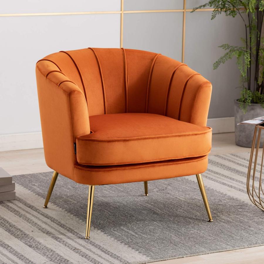 並行輸入品】Artechworks Modern Velvet Barrel Chair Accent Armchair