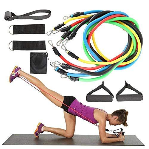【並行輸入品】運動抵抗バンドセット Maso自動筋力トレーニング抵抗バンドストレッチトレーニングバンド11PCフィットネスチューブ、フォームハン_1