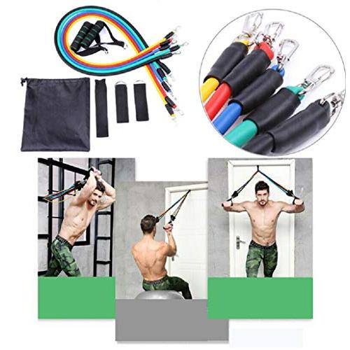 【並行輸入品】運動抵抗バンドセット Maso自動筋力トレーニング抵抗バンドストレッチトレーニングバンド11PCフィットネスチューブ、フォームハン_7