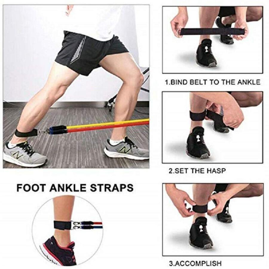 【並行輸入品】運動抵抗バンドセット Maso自動筋力トレーニング抵抗バンドストレッチトレーニングバンド11PCフィットネスチューブ、フォームハン_9