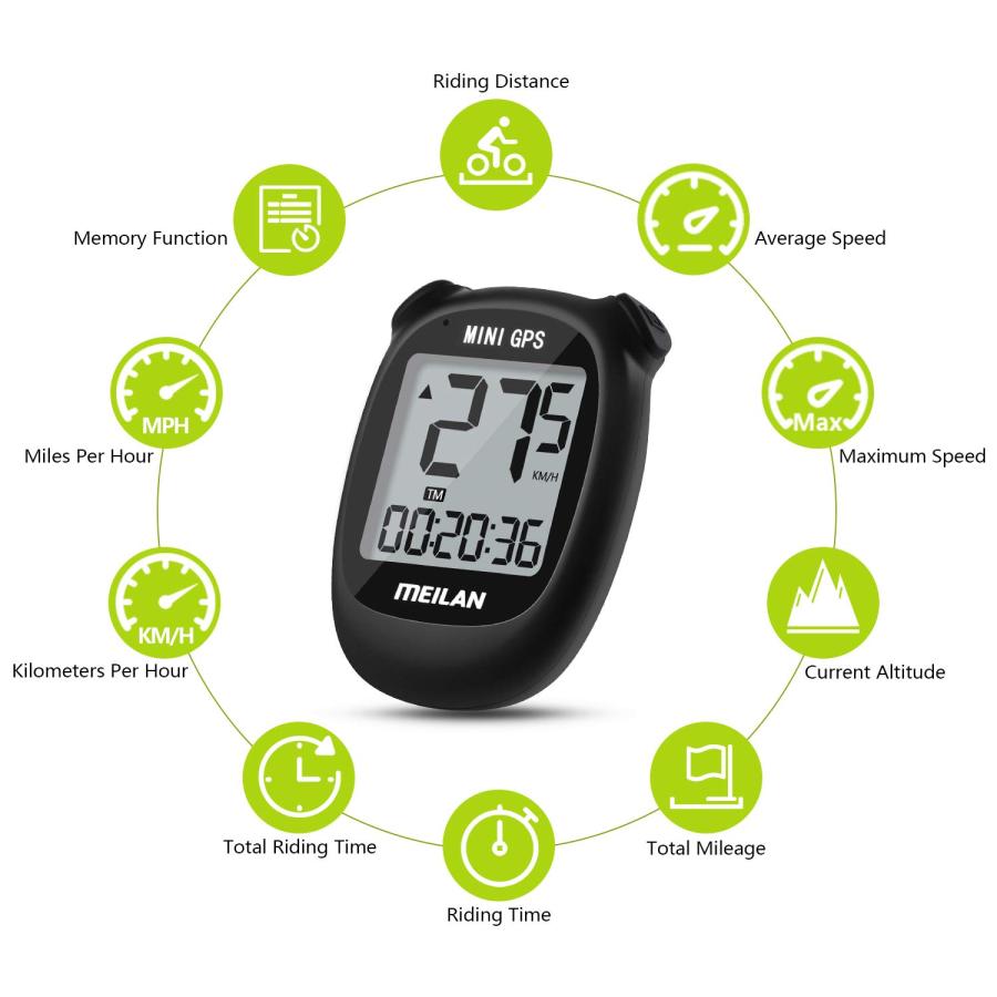 【並行輸入品】MEILAN M3 ミニ GPS バイク コンピューター ワイヤレス バイク 走行距離計 速度計 自転車コンピューター IPX5_6