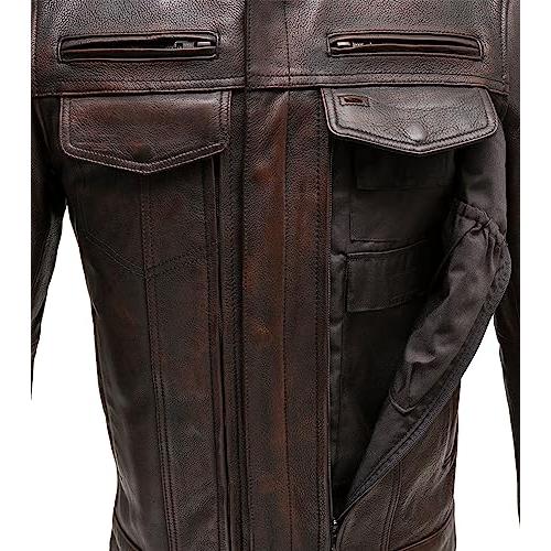 【並行輸入品】First MFG Co.   Raider   メンズプロテクティブバイカーオートバイレザージャケット (クーパー L ) Fiの画像