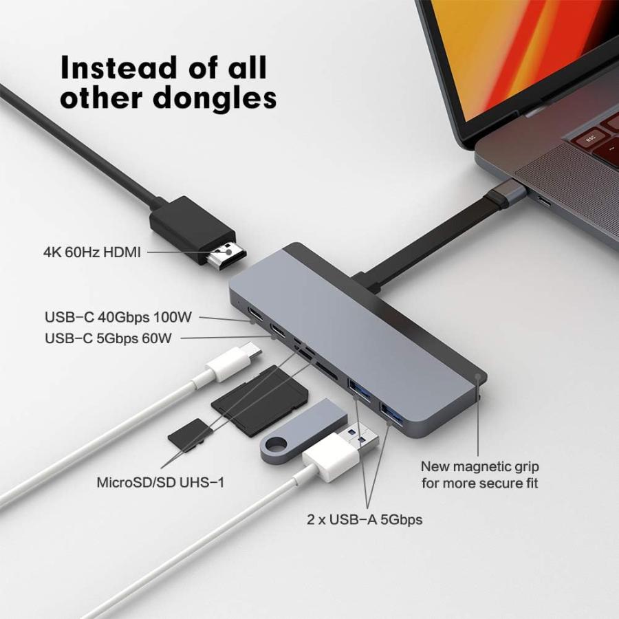MacBook Air13インチ+USB-Cハブ 並行輸入品】HyperDrive USB Cハブ Mac Type-Cデュアルハブアダプター