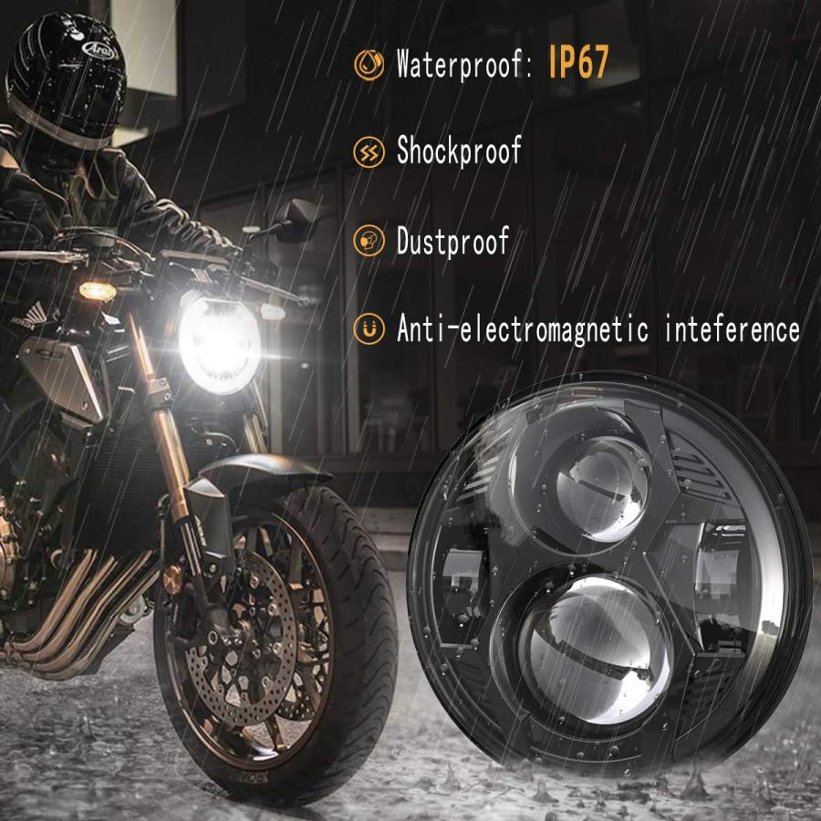 【並行輸入品】5.75インチ ラウンド LED ヘッドライト 51W 5 3/4インチ ヘッドライト Harley Dyna Sportster_6