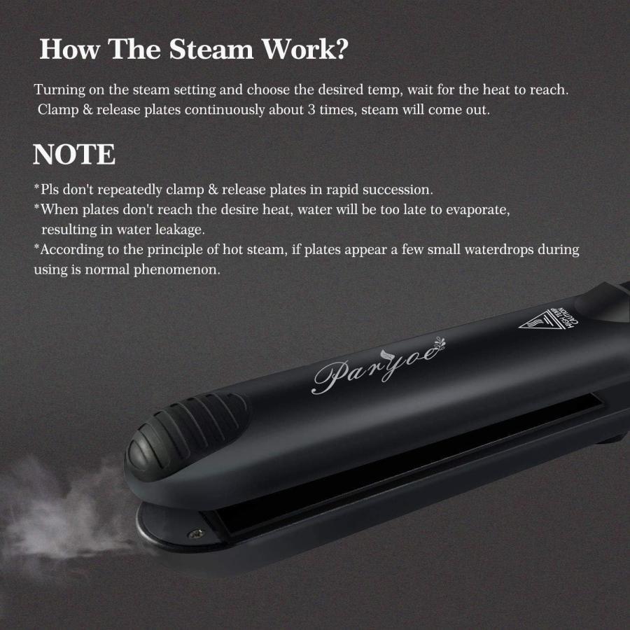 公式通販安い Paryoe Steam Hair Straightener Flat Iron Professional Steam Style