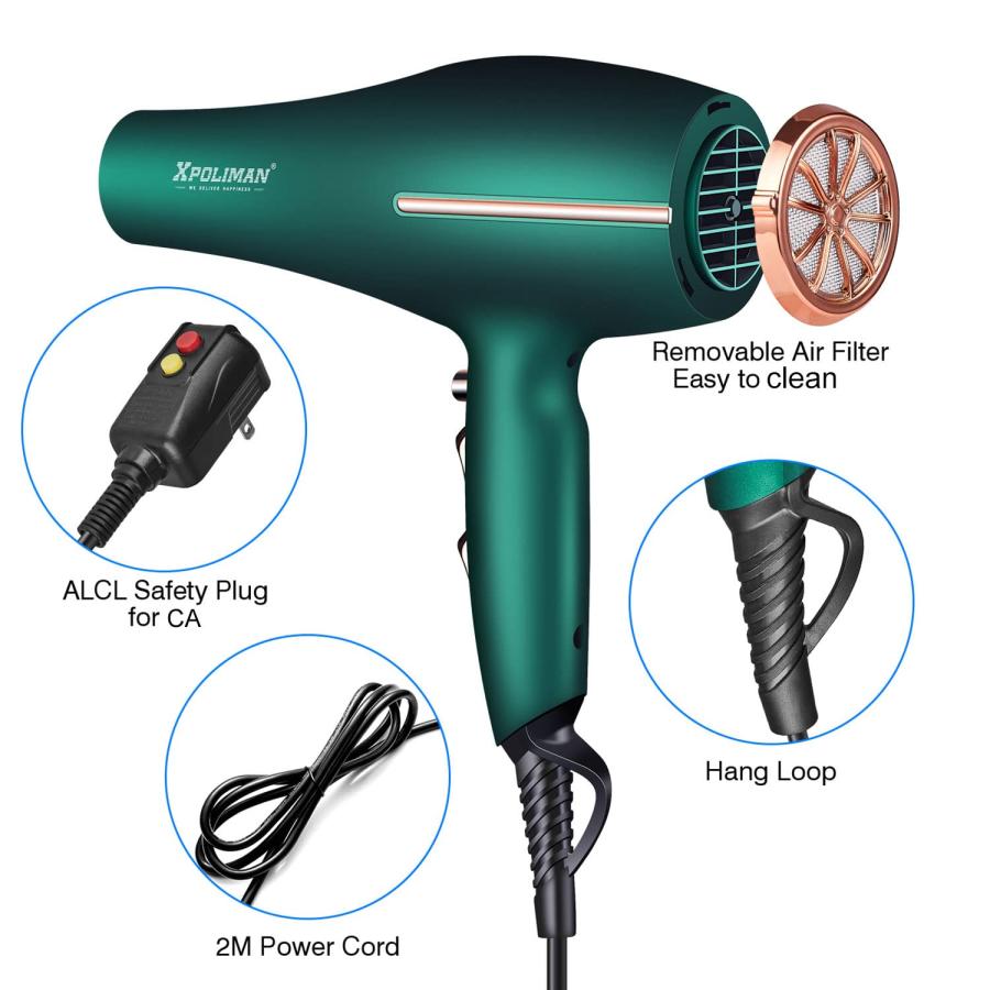 Pro Ionic Salon Hair Dryer,Xpoliman Blow Dryer,Powerful 2000 Wat 並行輸入品｜import-tabaido｜04