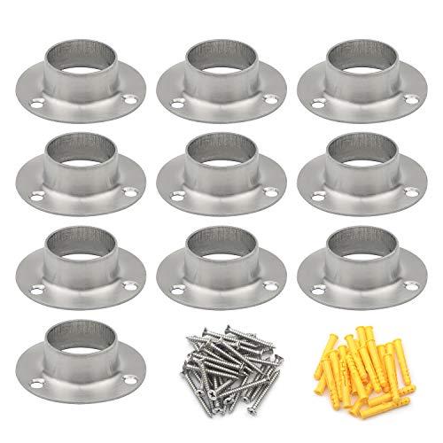 【並行輸入品】Pxyelec ステンレススチール クローゼットロッドフランジホルダーセット シャワーロッド フランジソケットブラケット 直径1イ | ブランド登録なし | 01