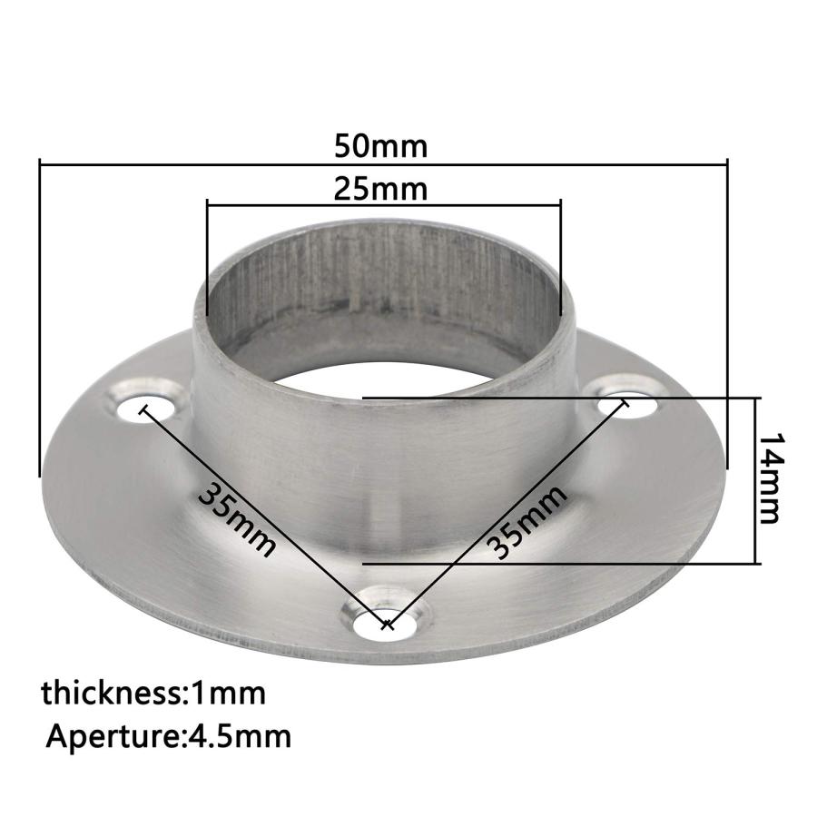 【並行輸入品】Pxyelec ステンレススチール クローゼットロッドフランジホルダーセット シャワーロッド フランジソケットブラケット 直径1イ | ブランド登録なし | 03