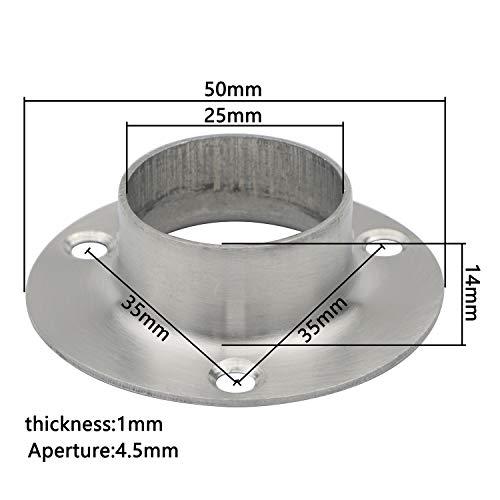 【並行輸入品】Pxyelec ステンレススチール クローゼットロッドフランジホルダーセット シャワーロッド フランジソケットブラケット 直径1イ | ブランド登録なし | 04