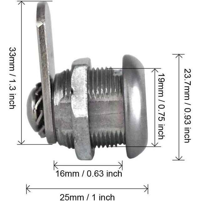 【並行輸入品】キャビネットカムロック2個 同一鍵付きツールボックスロック 5/8インチシリンダー トラックピックアップツールボックス 自動販売機　並行 | ブランド登録なし | 01