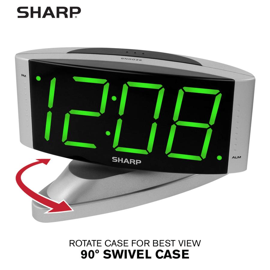 SHARP Home LED Digital Alarm Clock   Swivel Base   Outlet Powere 並行輸入品｜import-tabaido｜04