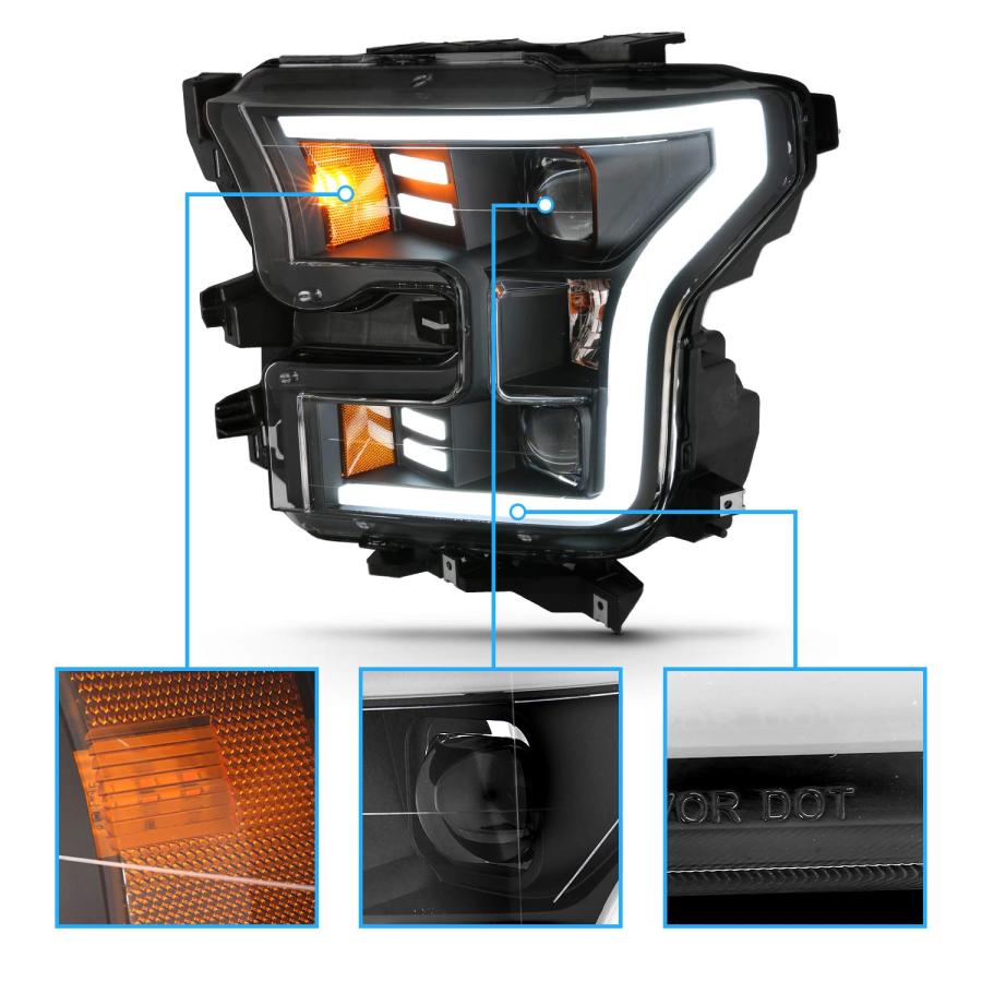 直営の通販サイトです AmeriLite LEDチューブパーキングライトバー デュアルクアッドハロゲンプロジェクター交換用ヘッドライトセット 2015 並行輸入品