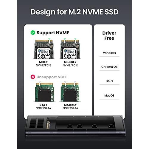 UGREEN M.2 SSD ケース PCIe NVMe M.2 SSD 外付けケース USB3.1 Gen 2 Thunderb 並行輸入品｜import-tabaido｜05