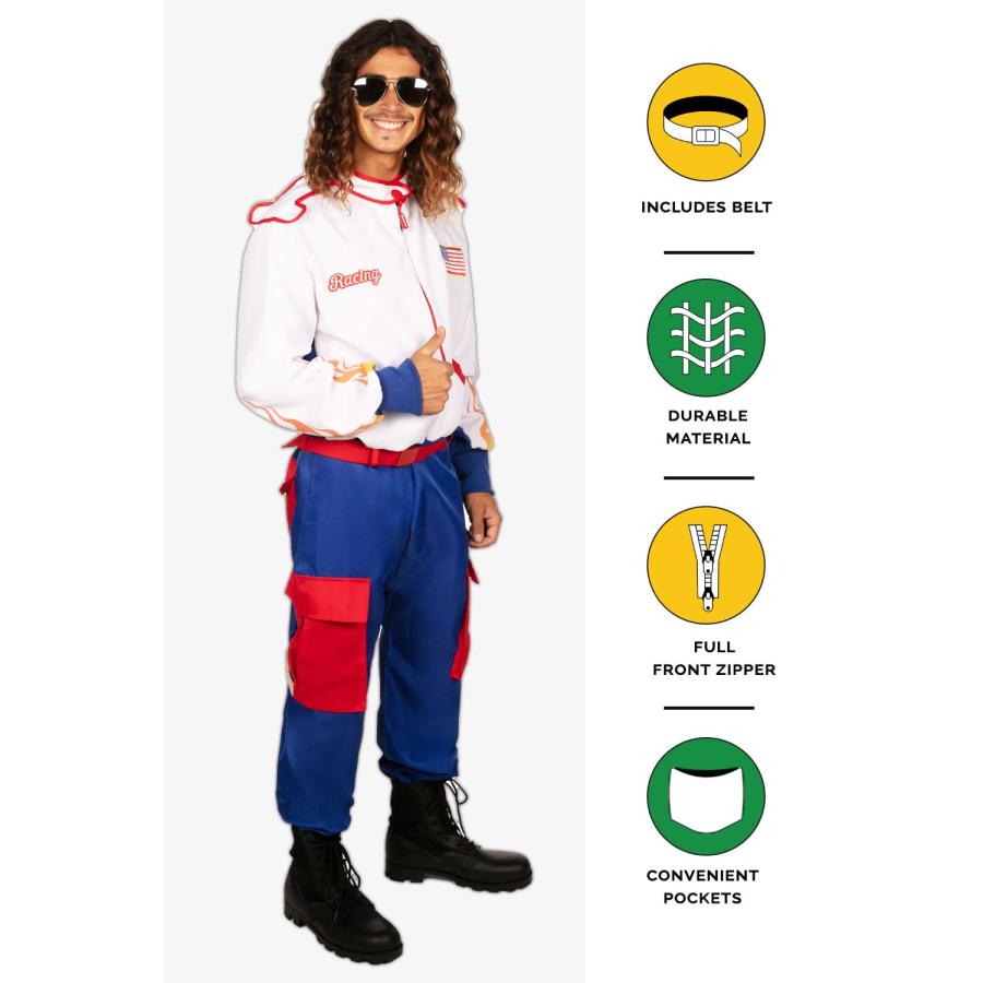 【並行輸入品】Tipsy Elves' メンズ タラデガ レーサー コスチューム 面白いレースカー ドライバー ハロウィン ジャンプスーツ_9