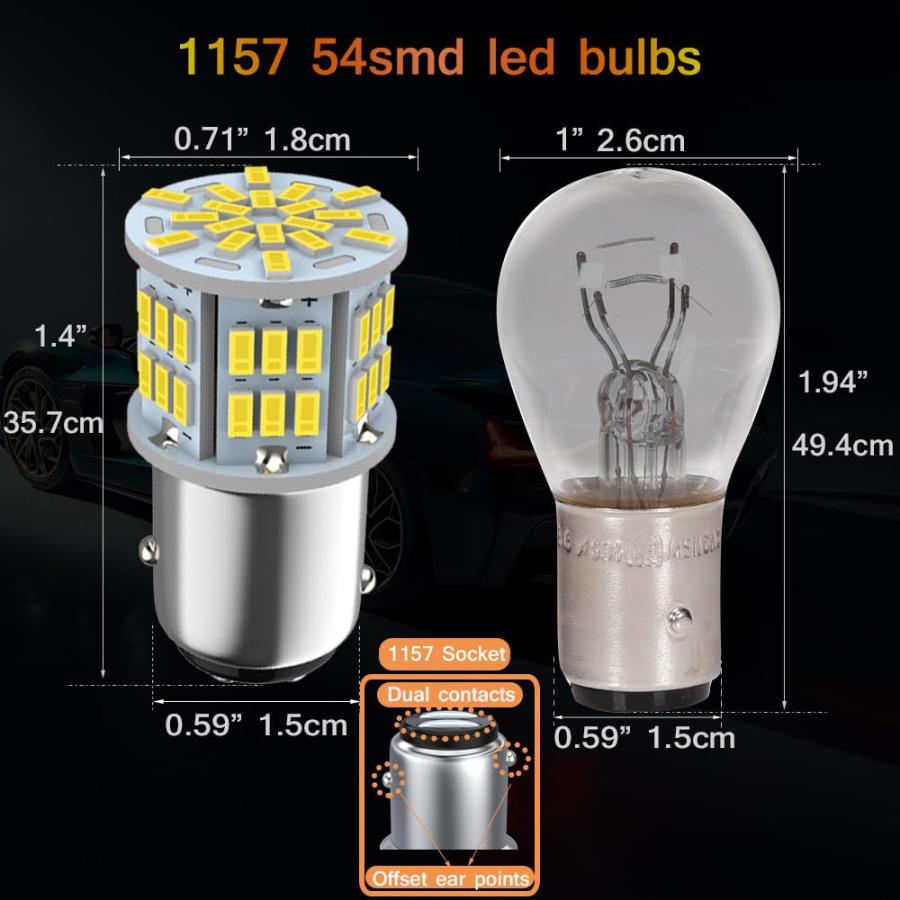 【並行輸入品】Melphan Auto 1157 Led Brake Light Bulb, 12V 24V 1157 7528 2357 2_3