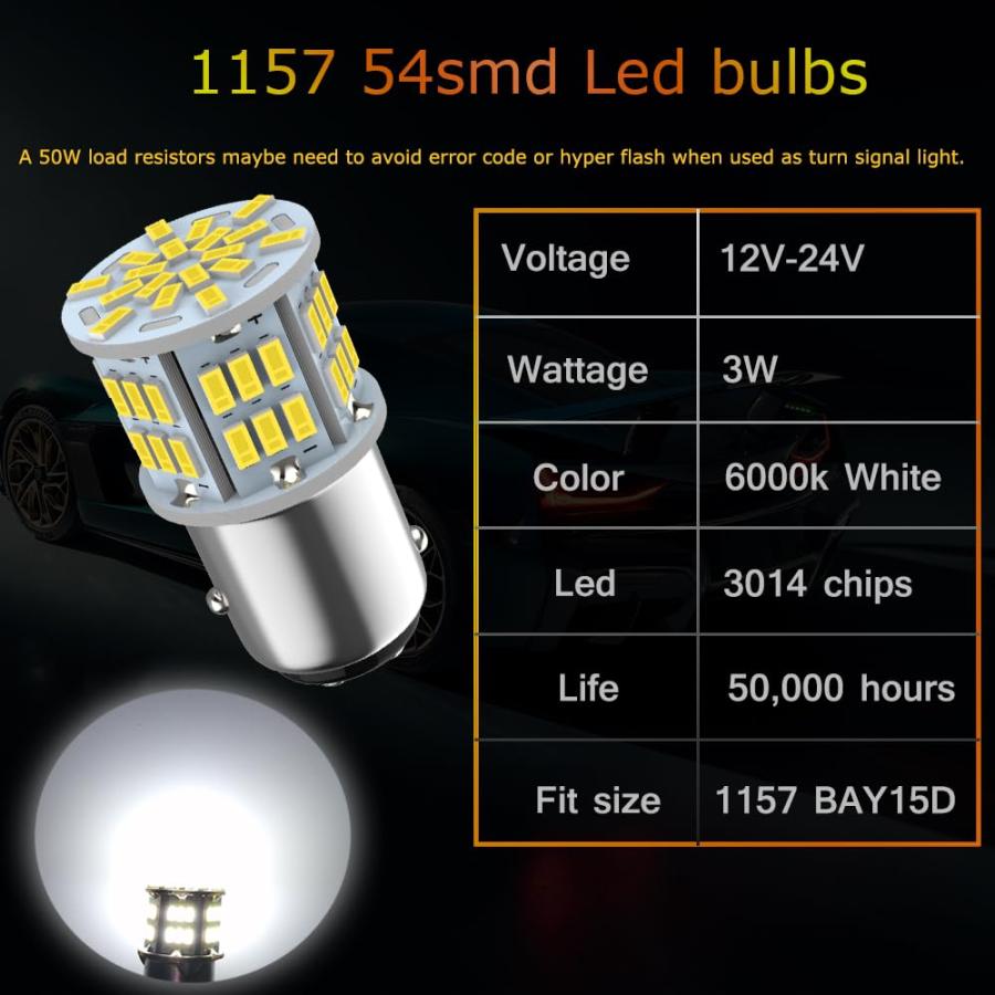 【並行輸入品】Melphan Auto 1157 Led Brake Light Bulb, 12V 24V 1157 7528 2357 2_6