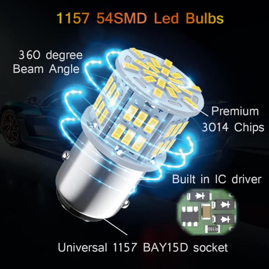 【並行輸入品】Melphan Auto 1157 Led Brake Light Bulb, 12V 24V 1157 7528 2357 2_9