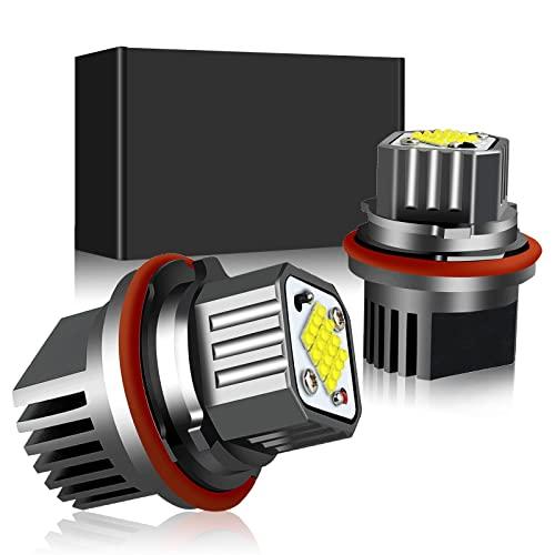 【並行輸入品】Apmatauto 2個セット ホワイト エンジェルアイ ヘイロー リング マーカー ライト LED 電球 ヘッドライト 80W
